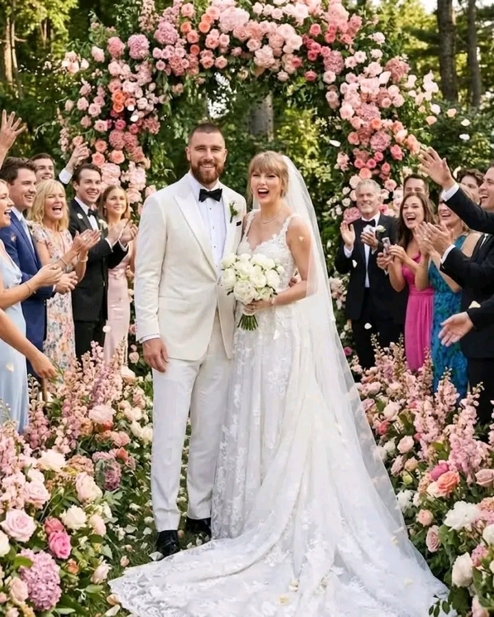 TRAVIS KELCE AND TAYLOR SWIFT just made the BIGGEST, happiest announcement of their lives together! After years of sweet, private love built through support, patience, and shared dreams, they dropped the ultimate bombshell in the most romantic way – cheers exploding everywhere!